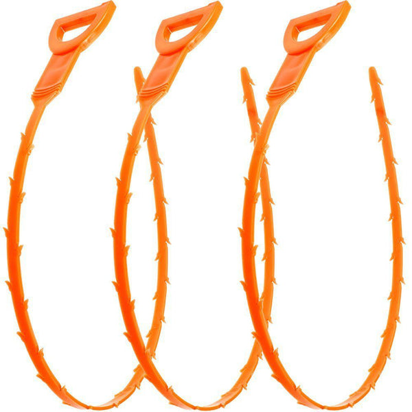 3 Pcs 19.6 Inch Drain Snake Hair Drain Clog Remover Cleaning Tool