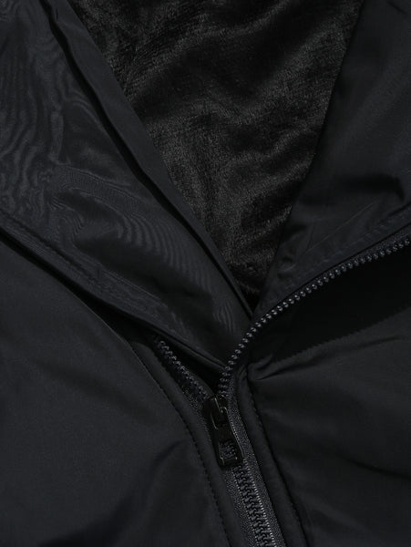 Zipper Faux Fur Hoodie Patchwork Parka Coat