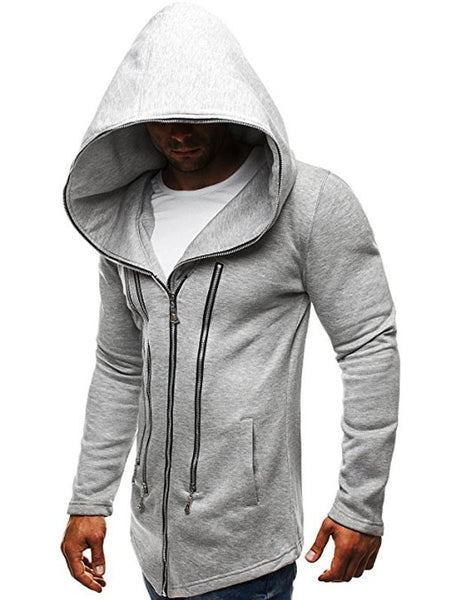 Zipper Decor Loose Hooded Trench Coat