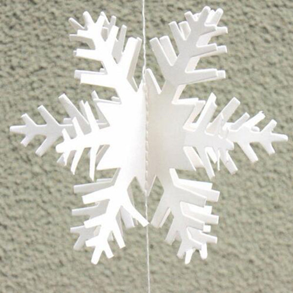 12pcs 3D Snowflake Strings Cardboard Paper Hanging Decorations for Wedding Chris