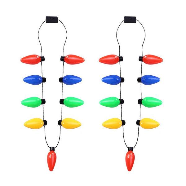 BRELONG 9LEDs LED Luminous Necklace Holiday Party Christmas 2PCS