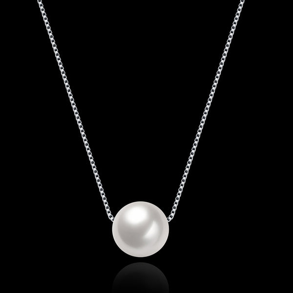 925 Sterling Silver Pearl Pendant Necklace