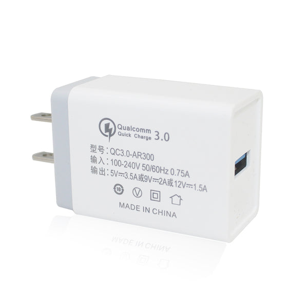 Minismile 18W QC3.0 Universal Travel US Plug Quick Charge USB Power Adapter Wall Charger with USB 3.1 Type-C Cable Kit