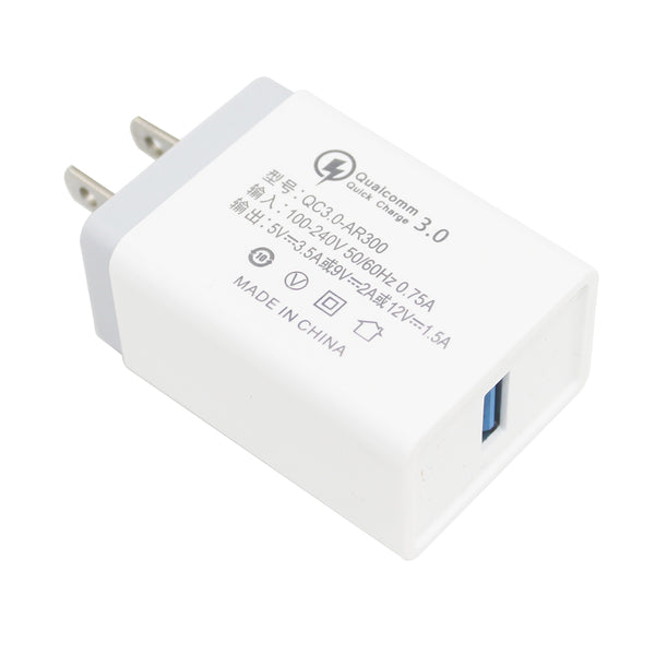 Minismile 18W QC3.0 Universal Travel US Plug Quick Charge USB Power Adapter Wall Charger with USB 3.1 Type-C Cable Kit