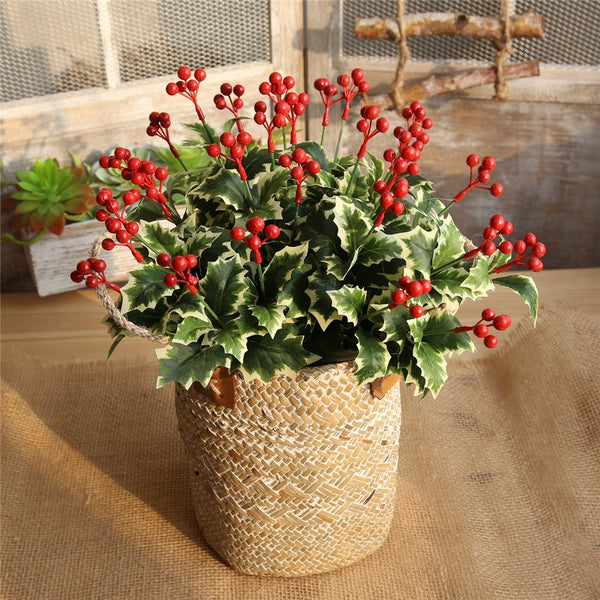 Christmas Red Berries Artificial Flower Home Party Wedding Decorations