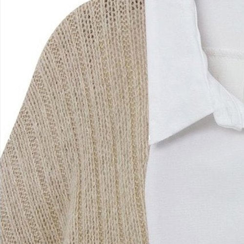 Casual Shirt Collar Long Sleeve Spliced Single-Breasted Women's Shirt