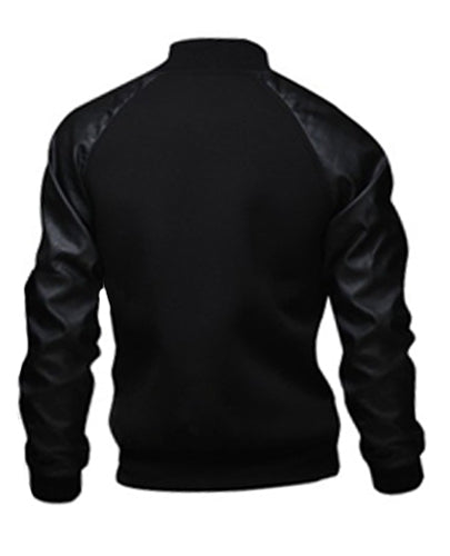 Stylish Stand Collar Slimming Large Pocket Color Splicing Long Sleeve Polyester Jacket For Men