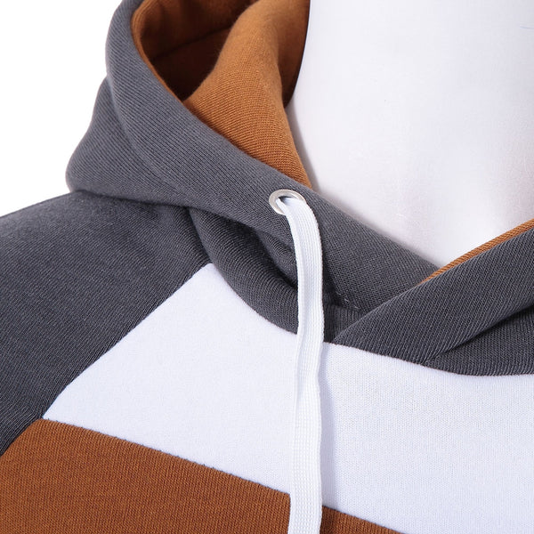 Trendy Hooded Slimming Personality Color Splicing Long Sleeves Men's Thicken Hoodies