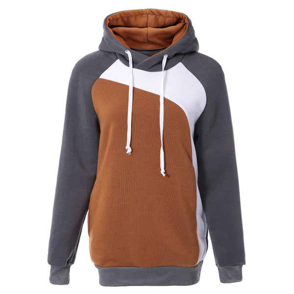 Trendy Hooded Slimming Personality Color Splicing Long Sleeves Men's Thicken Hoodies