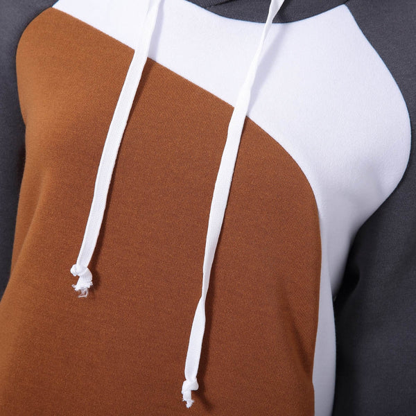 Trendy Hooded Slimming Personality Color Splicing Long Sleeves Men's Thicken Hoodies