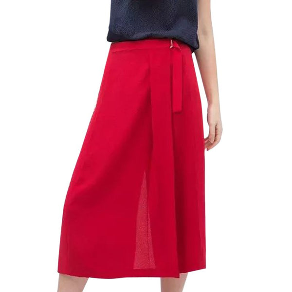 Simple Design High Waist Zippered Pure Color Women's Flare Leg Capri Pants