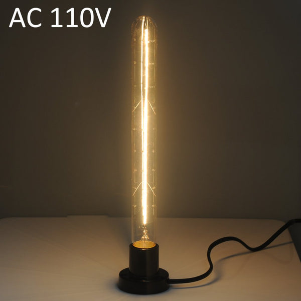 T300 40W E27 600Lm Tungsten Filament Tube Light Decorative Edison Bulb ( 2300 - 2700K 110V )