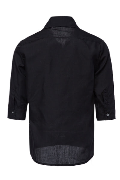 Stylish Shirt Collar Slimming Hit Color Splicing Pocket Design Half Sleeve Cotton Shirt For Men