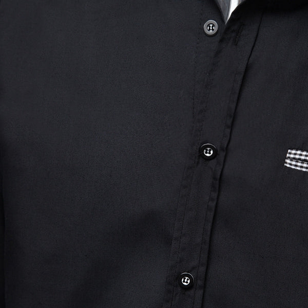 Stylish Shirt Collar Slimming Hit Color Splicing Pocket Design Half Sleeve Cotton Shirt For Men