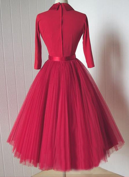 Peter Pan Collar Long Sleeve A-Line Midi Dress