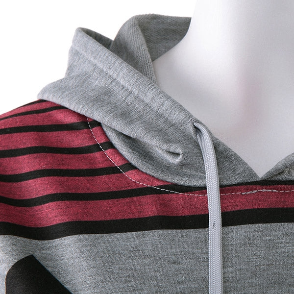 Casual Geometric Pattern Long Sleeves Hoodie For Women