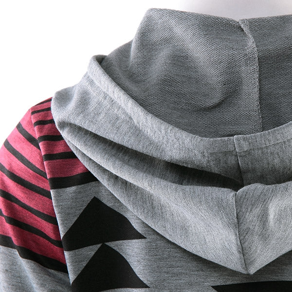 Casual Geometric Pattern Long Sleeves Hoodie For Women