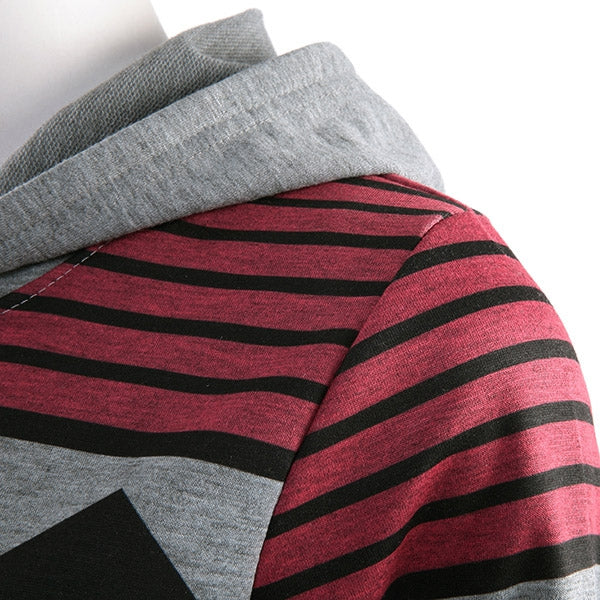 Casual Geometric Pattern Long Sleeves Hoodie For Women