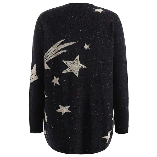 Low Cut Star Print Cardigan