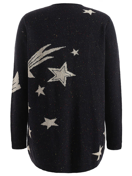 Low Cut Star Print Cardigan