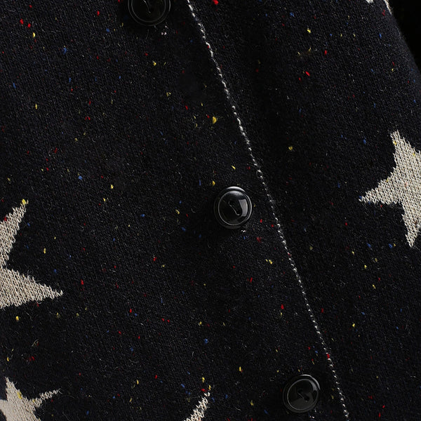 Low Cut Star Print Cardigan