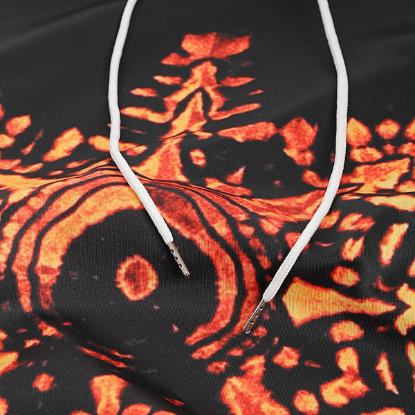 Snowflake Print Pocket Long Sleeve Hoodie