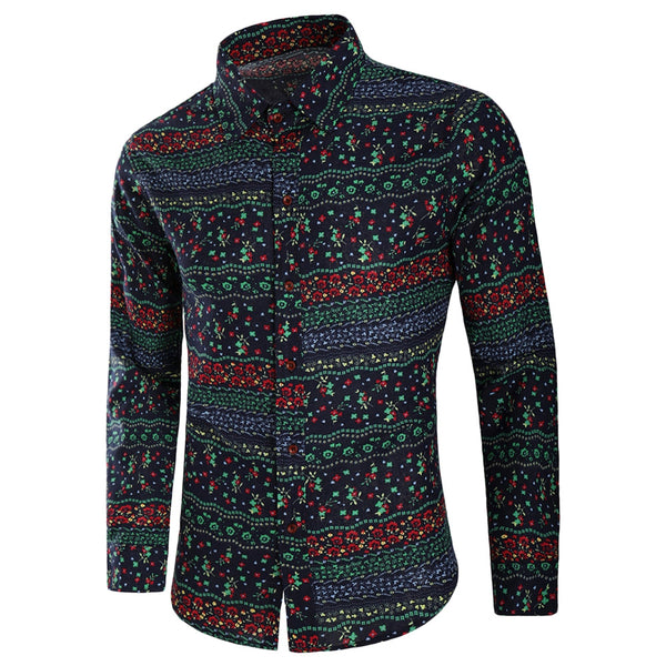 Tiny Flower Print Long Sleeve Shirt