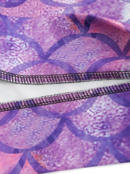 Fish Scale Print Pouch Pocket Hoodie