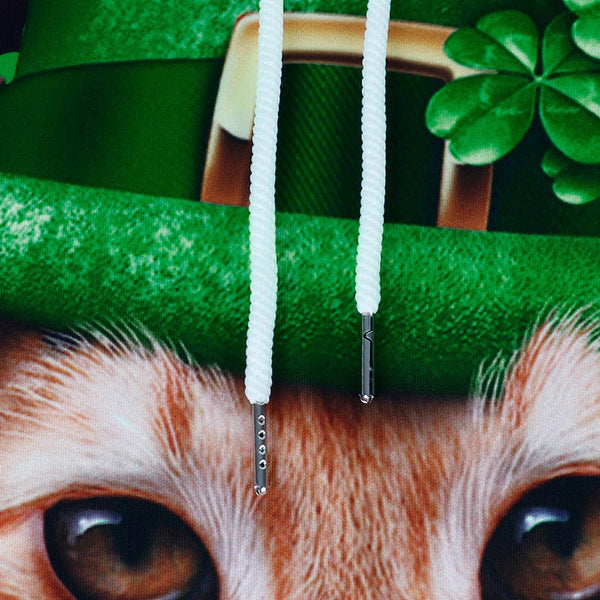 Clover and Cat Printed Pullover Hoodie