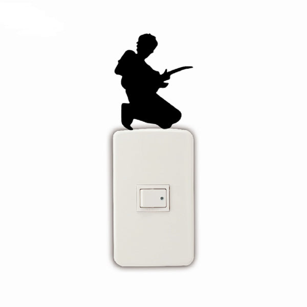 Guitar Player Man Vinyl Light Switch Wall Sticker Creative Silhouette Home Decal