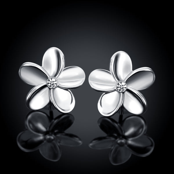 K Gold European and American Popular Simple Flower Earrings Platinum Plating
