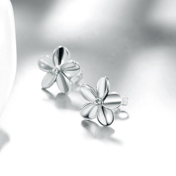 K Gold European and American Popular Simple Flower Earrings Platinum Plating