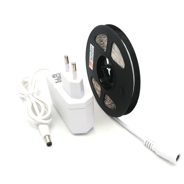 ZDM 5M 24W Non-Waterproof 2835 LED Light Strip and 12V/2A White EU Power Adapter