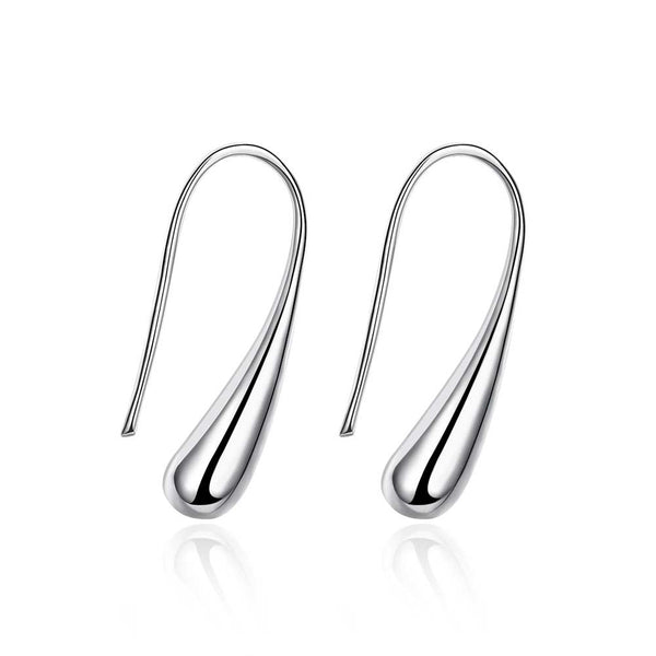 Water Drop Ear Hook in The Shape of Silver Earrings