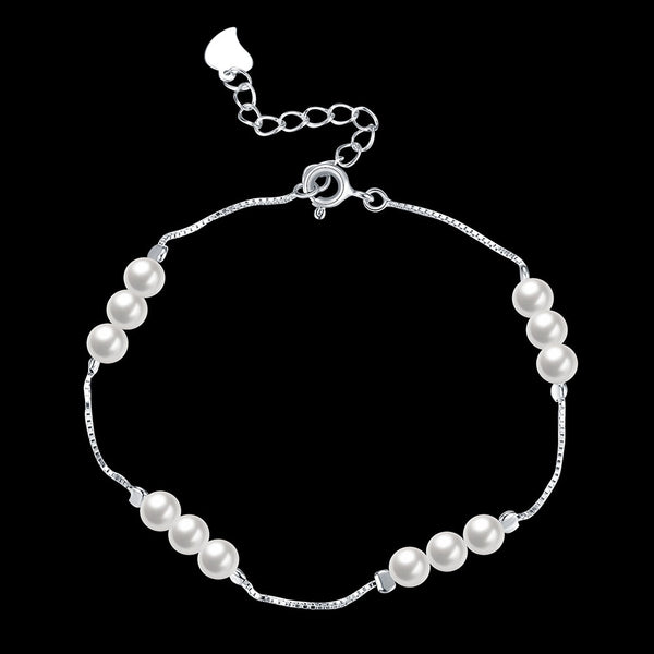 925 Pure Silver  Exquisite Small Pearl Bracelet