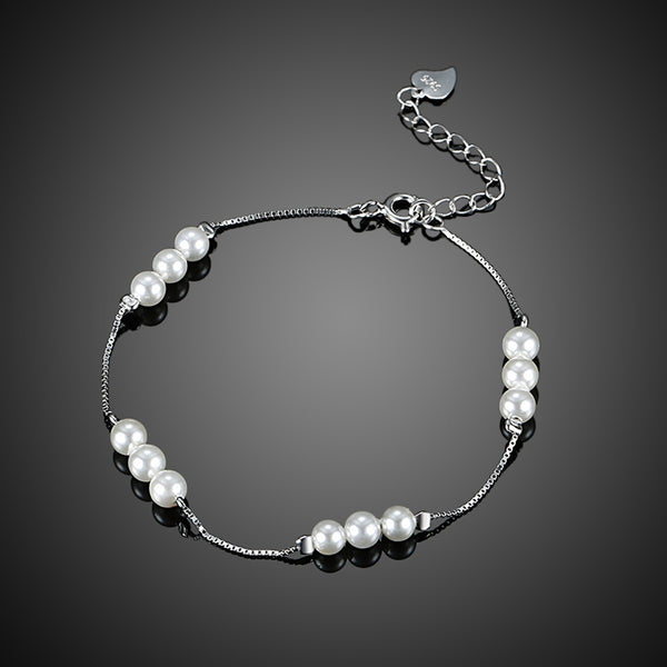 925 Pure Silver  Exquisite Small Pearl Bracelet