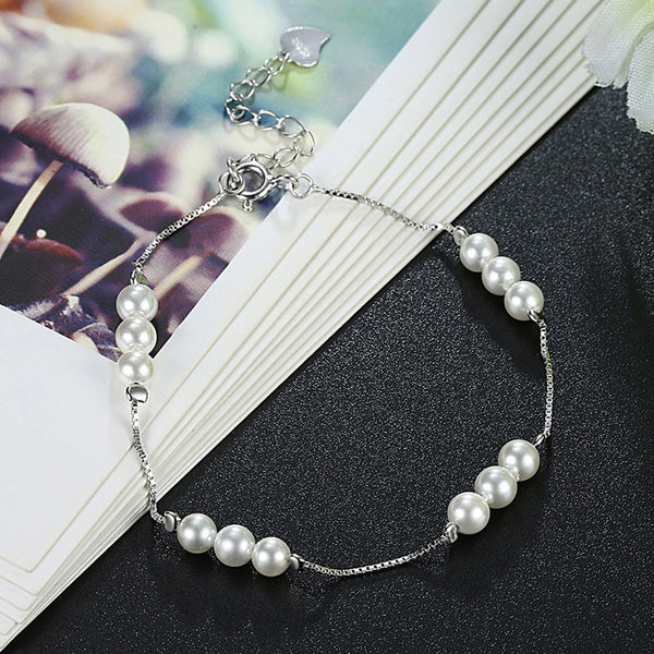 925 Pure Silver  Exquisite Small Pearl Bracelet