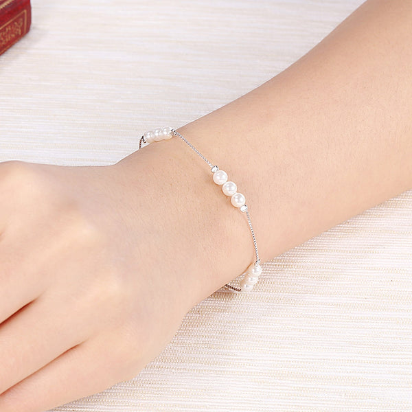 925 Pure Silver  Exquisite Small Pearl Bracelet