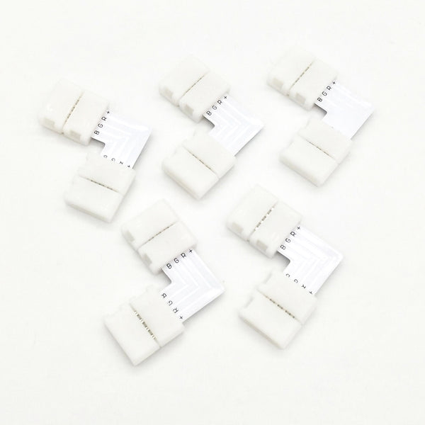 ZDM 5PCS L Type LED Strip Connector 5050 LED Connector 10mm LED RGB Connector L-shape LED Strip Light Connectors
