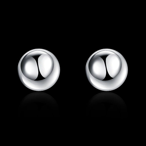 Buddhist Bead Ear Ring  Ball Silver Ornament Simple Ear Nail