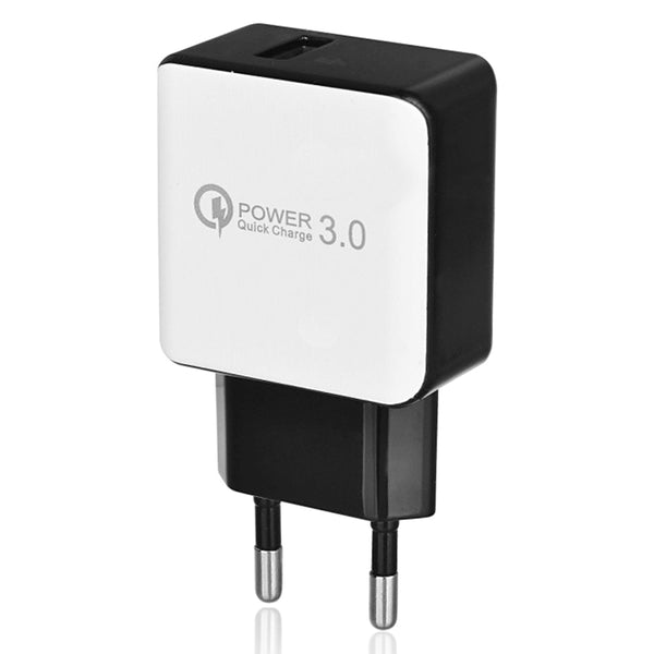 QC3.0 Fast Charging EU Plug USB AC Charger + USB 3.1 Type-C Charging / Data Transfer Cable