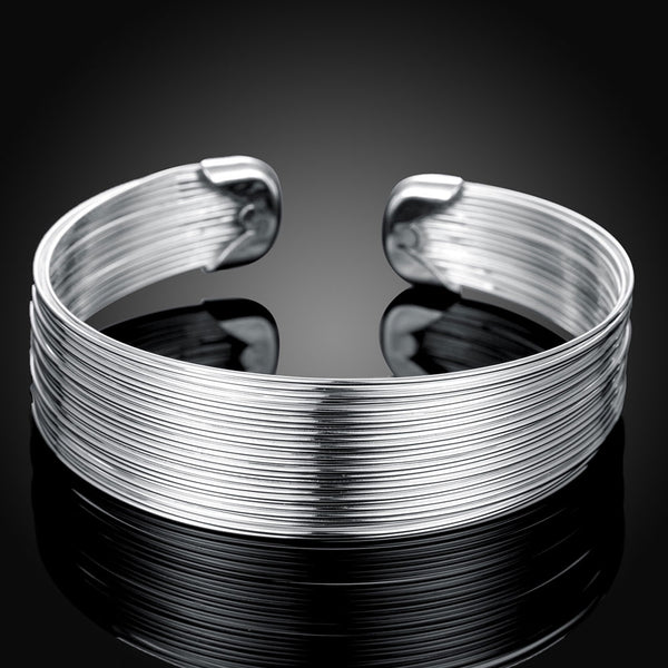 Multi - Line Bracelet Fashion Round Shape Silver Bracelet