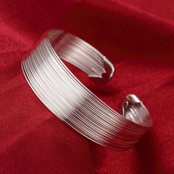 Multi - Line Bracelet Fashion Round Shape Silver Bracelet
