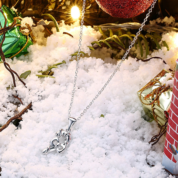 Christmas Zircon Bow Necklace