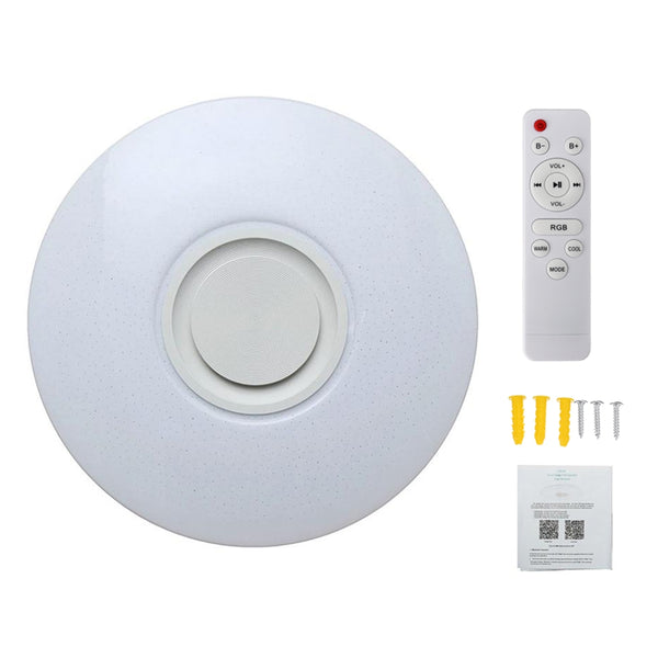 60W RGB LED Ceiling Light bluetooth Music Speaker Lamp Remote APP Control AC220V