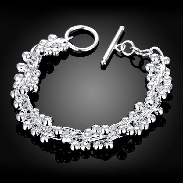 Round Silver Chain Grape Bracelet