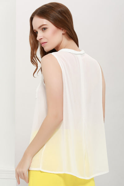 One Pocket Sleeveless Chiffon Shirt