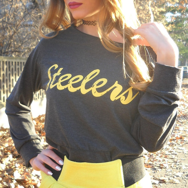 Stylish Scoop Collar Long Sleeve Letter Print Pocket Design Women's Sweatshirt
