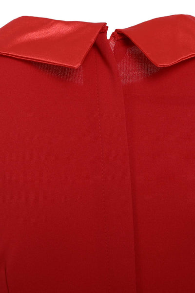 Peter Pan Collar Long Sleeve A-Line Midi Dress