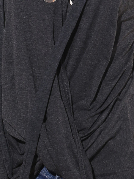 Stylish V-neck Long Sleeve Asymmetrical Women T-shirt